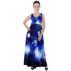 Tardis Background Space Empire Waist Velour Maxi Dress