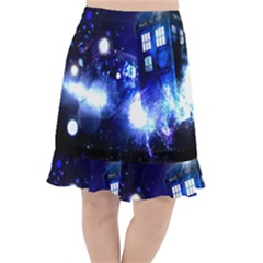 Tardis Background Space Fishtail Chiffon Skirt