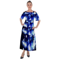 Tardis Background Space Shoulder Straps Boho Maxi Dress 