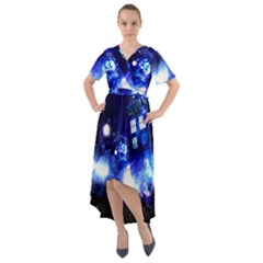 Tardis Background Space Front Wrap High Low Dress