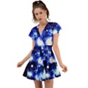 Tardis Background Space Flutter Sleeve Wrap Dress View1