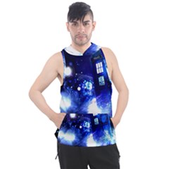 Tardis Background Space Men s Sleeveless Hoodie