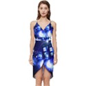 Tardis Background Space Wrap Frill Dress View1