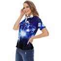 Tardis Background Space Women s Short Sleeve Double Pocket Shirt View3