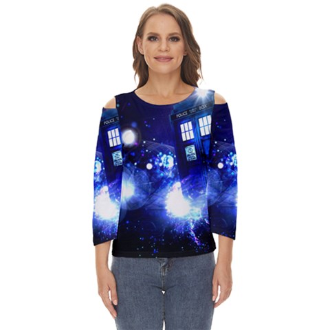 Tardis Background Space Cut Out Wide Sleeve Top by Jancukart