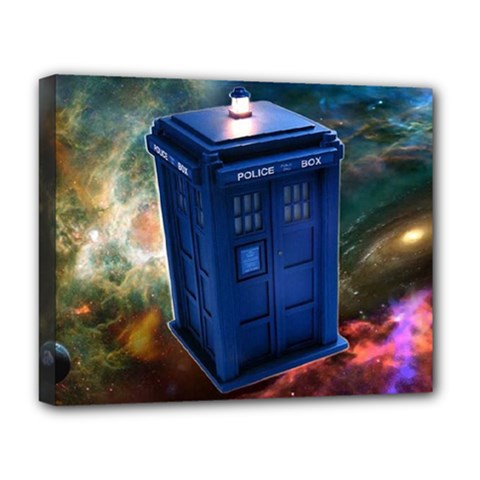 The Police Box Tardis Time Travel Device Used Doctor Who Deluxe Canvas 20  X 16  (stretched) by Jancukart