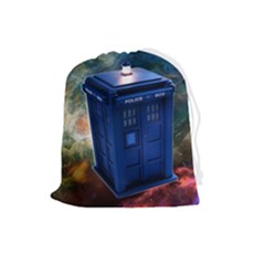 The Police Box Tardis Time Travel Device Used Doctor Who Drawstring Pouch (large)