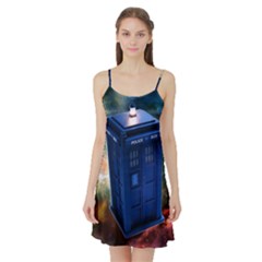 The Police Box Tardis Time Travel Device Used Doctor Who Satin Night Slip