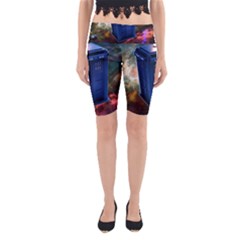 The Police Box Tardis Time Travel Device Used Doctor Who Yoga Cropped Leggings by Jancukart