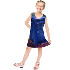 The Police Box Tardis Time Travel Device Used Doctor Who Kids  Tunic Dress by Jancukart