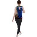 The Police Box Tardis Time Travel Device Used Doctor Who Mock Neck Chiffon Sleeveless Top View2