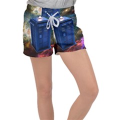 The Police Box Tardis Time Travel Device Used Doctor Who Velour Lounge Shorts by Jancukart