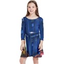 The Police Box Tardis Time Travel Device Used Doctor Who Kids  Quarter Sleeve Skater Dress View1