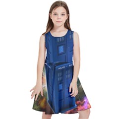 The Police Box Tardis Time Travel Device Used Doctor Who Kids  Skater Dress