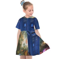 The Police Box Tardis Time Travel Device Used Doctor Who Kids  Sailor Dress by Jancukart