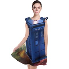 The Police Box Tardis Time Travel Device Used Doctor Who Tie Up Tunic Dress by Jancukart