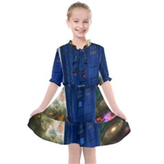 The Police Box Tardis Time Travel Device Used Doctor Who Kids  All Frills Chiffon Dress