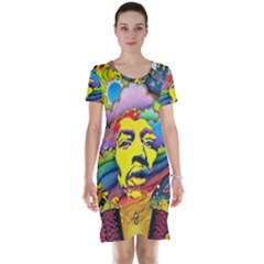 Psychedelic Rock Jimi Hendrix Short Sleeve Nightdress