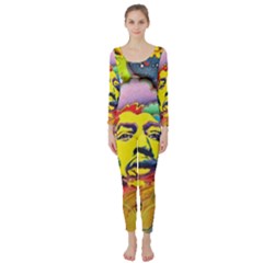 Psychedelic Rock Jimi Hendrix Long Sleeve Catsuit