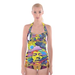 Psychedelic Rock Jimi Hendrix Boyleg Halter Swimsuit 