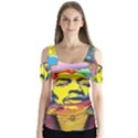 Psychedelic Rock Jimi Hendrix Butterfly Sleeve Cutout Tee  View1