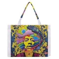 Psychedelic Rock Jimi Hendrix Zipper Medium Tote Bag