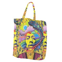 Psychedelic Rock Jimi Hendrix Giant Grocery Tote