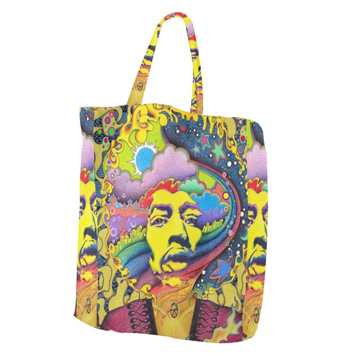 Psychedelic Rock Jimi Hendrix Giant Grocery Tote