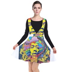 Psychedelic Rock Jimi Hendrix Plunge Pinafore Dress