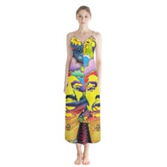 Psychedelic Rock Jimi Hendrix Button Up Chiffon Maxi Dress by Jancukart