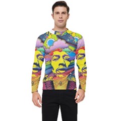 Psychedelic Rock Jimi Hendrix Men s Long Sleeve Rash Guard by Jancukart