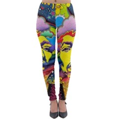 Psychedelic Rock Jimi Hendrix Lightweight Velour Leggings by Jancukart