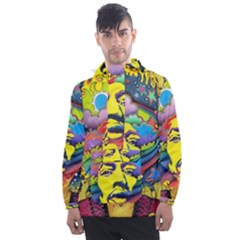 Psychedelic Rock Jimi Hendrix Men s Front Pocket Pullover Windbreaker by Jancukart