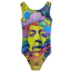 Psychedelic Rock Jimi Hendrix Kids  Cut-out Back One Piece Swimsuit by Jancukart