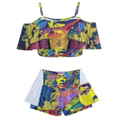 Psychedelic Rock Jimi Hendrix Kids  Off Shoulder Skirt Bikini