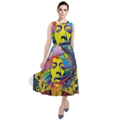 Psychedelic Rock Jimi Hendrix Round Neck Boho Dress