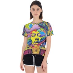 Psychedelic Rock Jimi Hendrix Open Back Sport Tee by Jancukart