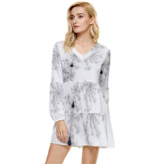 Mandelbrot Apple Males Mathematics Tiered Long Sleeve Mini Dress