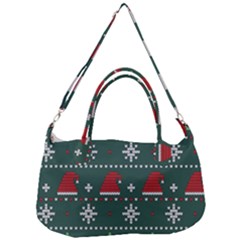 Beautiful Knitted Christmas Xmas Pattern Removal Strap Handbag by Jancukart