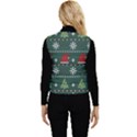 Beautiful Knitted Christmas Xmas Pattern Women s Short Button Up Puffer Vest View2