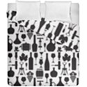 Wine Pattern Black White Duvet Cover Double Side (California King Size) View1