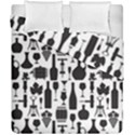 Wine Pattern Black White Duvet Cover Double Side (California King Size) View2