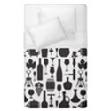 Wine Pattern Black White Duvet Cover (Single Size) View1