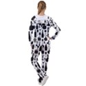 Wine Pattern Black White Women s Tracksuit View2