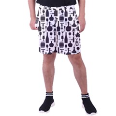 Wine Pattern Black White Men s Pocket Shorts by Jancukart