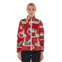 Christmas New Year Seamless Pattern Women s Bomber Jacket