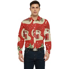 Christmas New Year Seamless Pattern Men s Long Sleeve  Shirt by Jancukart