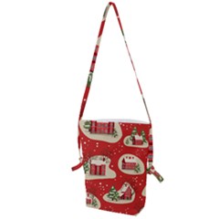 Christmas New Year Seamless Pattern Folding Shoulder Bag