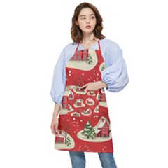 Christmas New Year Seamless Pattern Pocket Apron by Jancukart