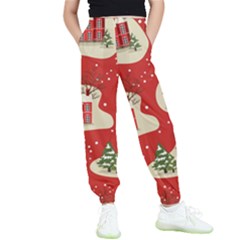 Christmas New Year Seamless Pattern Kids  Elastic Waist Pants by Jancukart